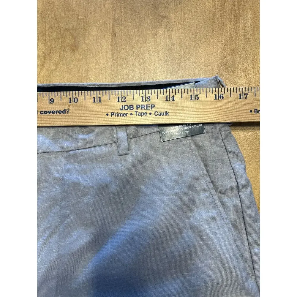 NORDSTROM Pants Mens 32 x 32 Gray Taupe Cotton Athletic Fit Non Iron Flat Front